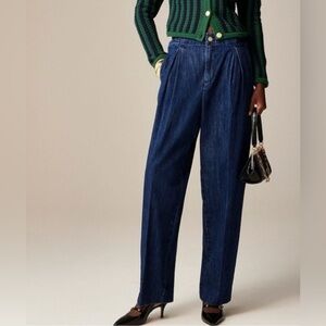 J. Crew Women’s Tapered Denim Jeans with Pleats in 1984 Rigid Sz. 30 Classic NEW